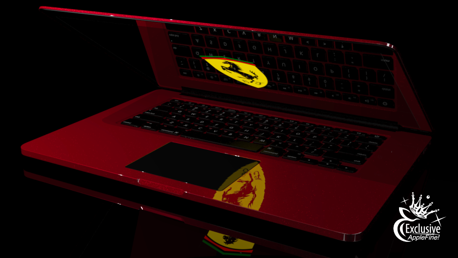 Эксклюзивный MacBook Pro Ferrari Red Left